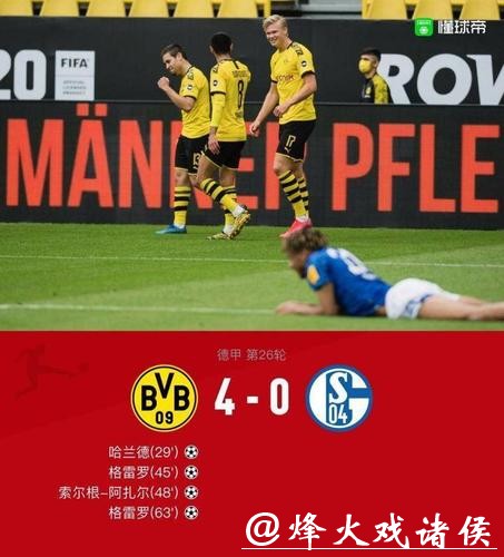 德甲-哈兰德小阿扎尔传射 多特蒙德4-0大胜沙尔克
